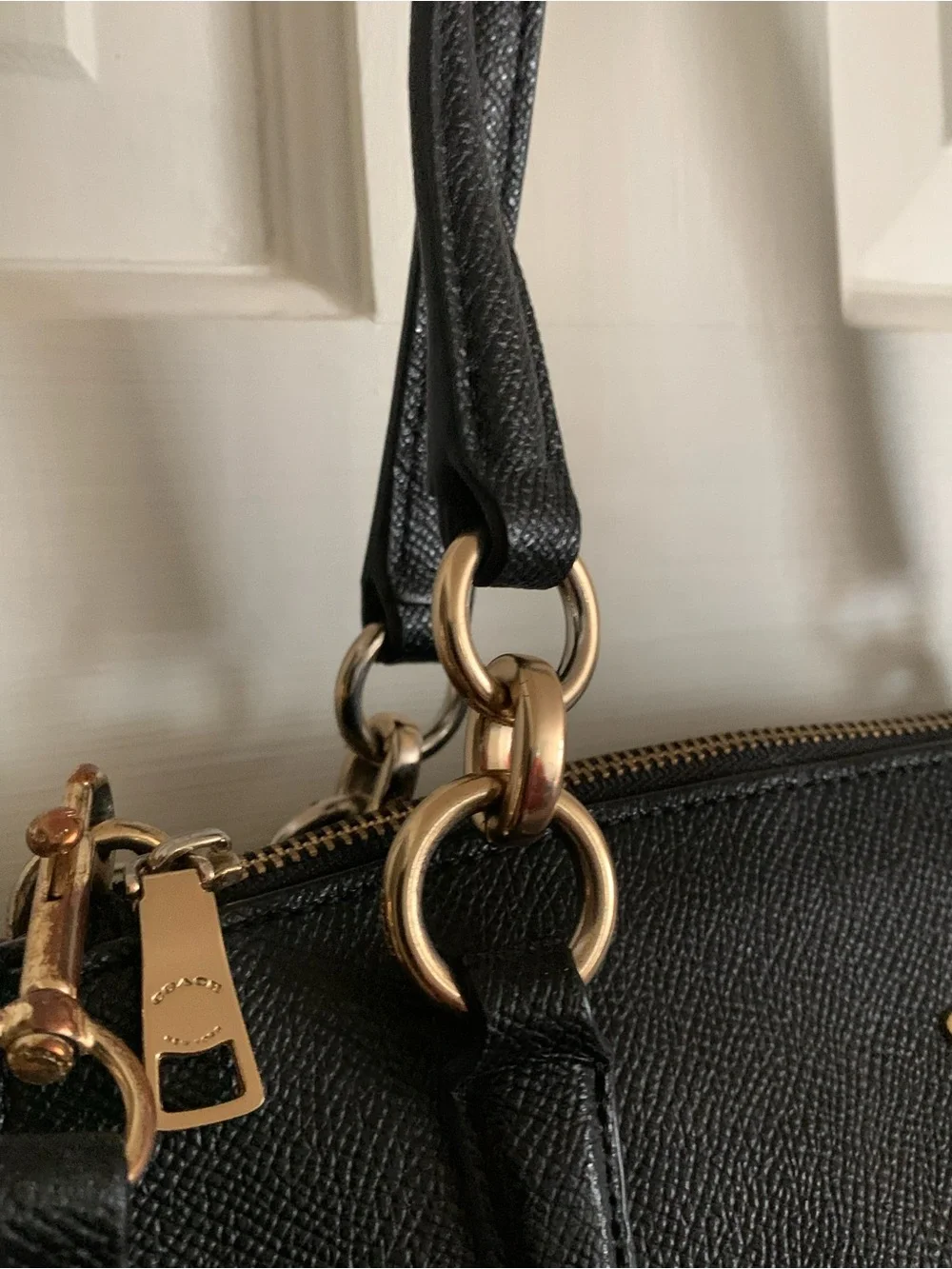 Coach Christie Black Leather Satchel Crossbody bag